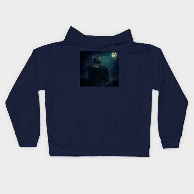 house on a hill Kids Hoodie by psychoshadow